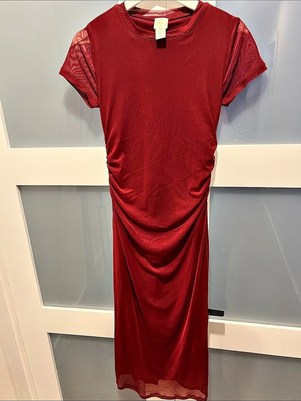 Joie Ruched Maxi Dress in Red Size XS Like New